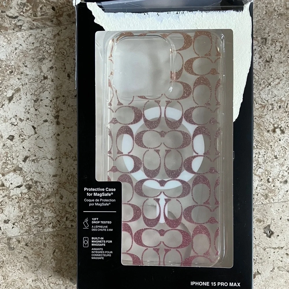 COACH iPhone 15 Pro Max Protective Case MagSafe Signature C Clear Phone Cover